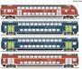 Roco 6210250 H0 Set de 4 pièces : Voiture à deux étages (DCC) Set de wagons avec quatre wagons à deux étages de la Deutsche Bahn