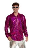 Partychimp Shiny Disco Shirt Fuchsia Heren M