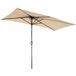 Angel Living Parasol demi-circulaire - 235 x 122 x 239 cm - Inclinable vers l'avant et vers l'arrière - Protection UV - Beige