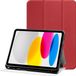 Étui pour tablette adapté pour Apple iPad 11 (2025) / 10.9 (2022) | Étui livre luxe Tri-Fold | Étui de protection en cuir artificiel | Fonction support | Rouge
