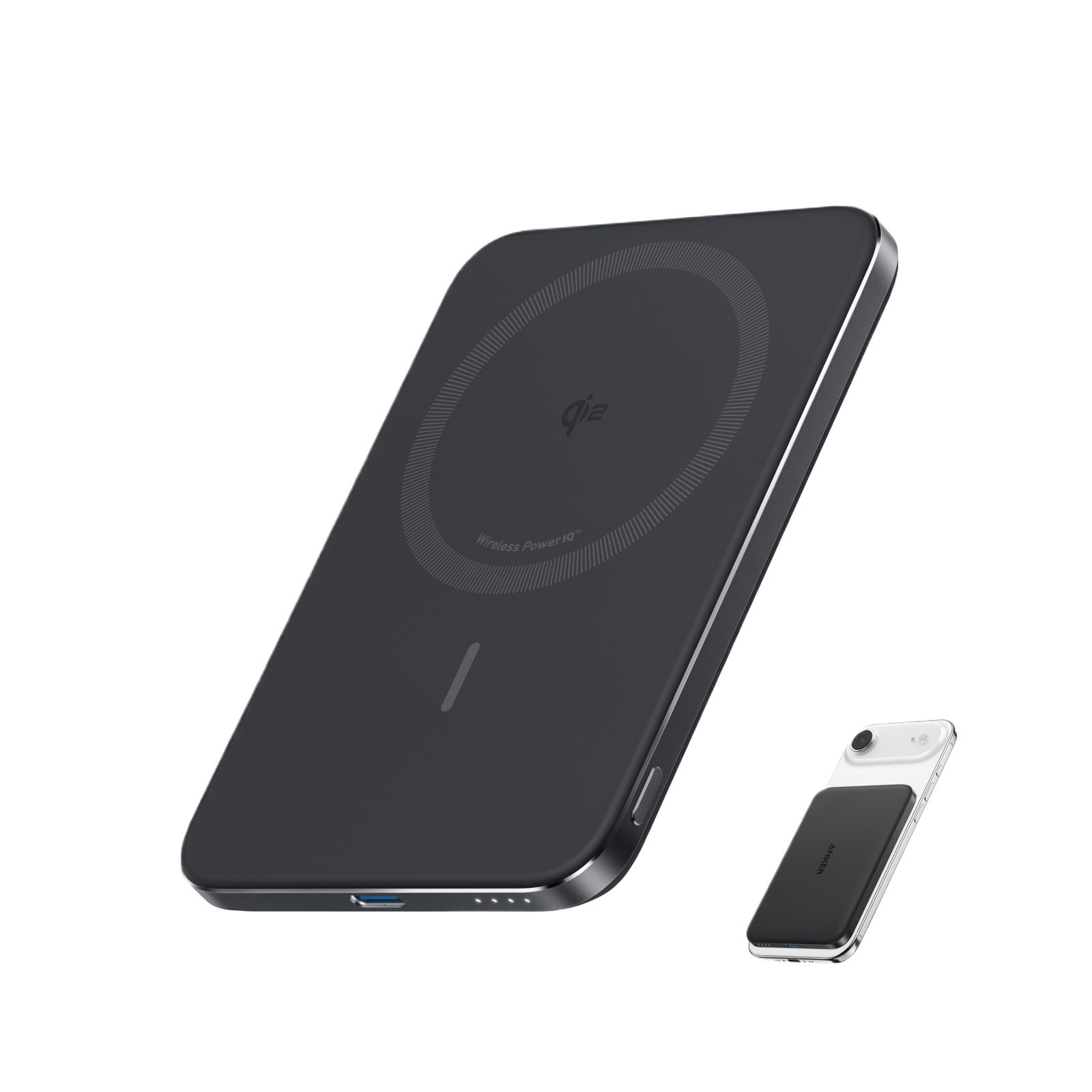 Anker Nano Powerbank 5000mAh - Qi2 Certified - 15W Wireless Charger - Black