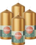 Bolsius Gladde Stompkaarsen Goud - 12cm - 4 stuks
