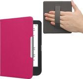 kwmobile flip cover geschikt voor Kobo Clara BW / Colour - Case met magnetische sluiting en handvat - Hoes voor e-reader in neon roze