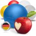 Boîte à pommes avec fermeture à clip – Boîte à pommes ronde pour l'école et le travail – Fabriquée en Allemagne et sans BPA – Boîte de conservation ou boîte à lunch parfaite – Bleu tendance, en plastique PP