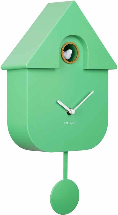 Karlsson Koekoeksklok Modern Cuckoo - Groen - 8.5x21.5x41cm - Wandklok Scandinavisch