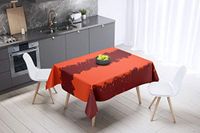 Bonamaison Tafelkleed, Anti-Mold, Sneldrogend, Waterdicht, 100% Polyester Tafellaken, Oranje Bordeaux, 140 x 140 Cm