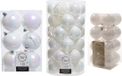 Decoris Shoppartners Bv 59x stuks kunststof kerstballen parelmoer wit 4, 6 en 8 cm glans/mat/glitter mix - Kerstversiering