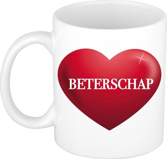 Beterschap Cadeau Mok - 300ml - Wit - Keramiek