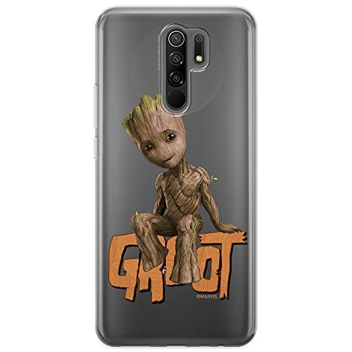 ERT GROUP mobiel telefoonhoesje voor Xiaomi REDMI 9 origineel en officieel erkend Marvel patroon Groot 005 optimaal aangepast aan de vorm van de mobiele telefoon, gedeeltelijk bedrukt