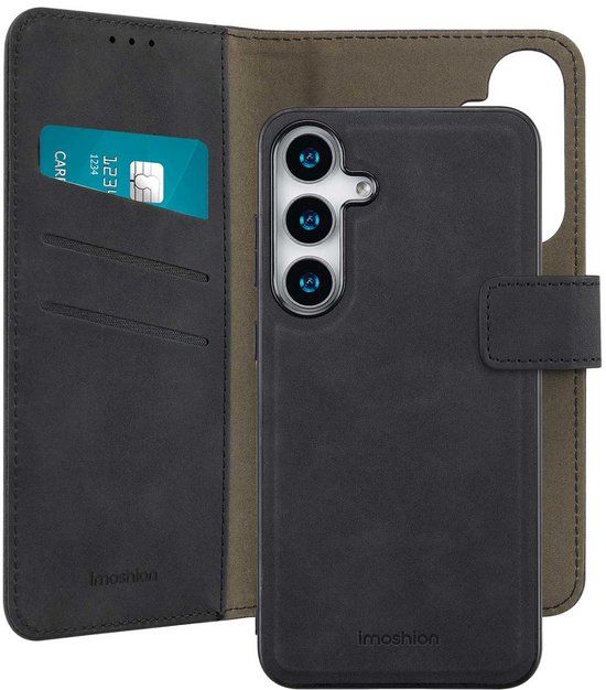 imoshion Hoesje - Geschikt voor Samsung Galaxy S25 Plus - Uitneembare 2-in-1 Luxe Bookcase - Zwart