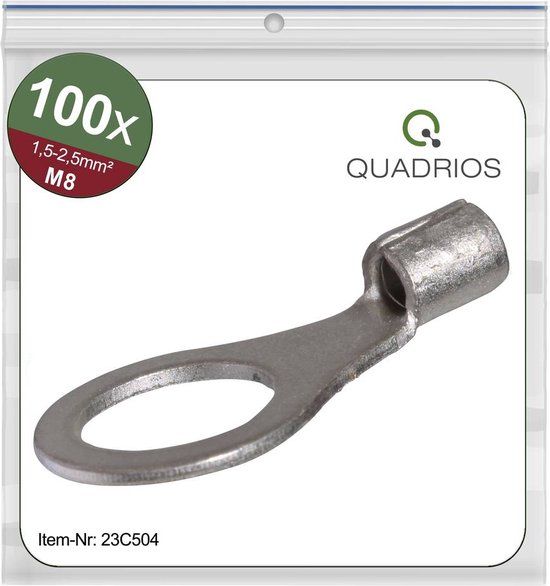 Quadrios 23C504 Ringkabelschoen - 2.5 mm² - 8.5 mm - 100 stuks