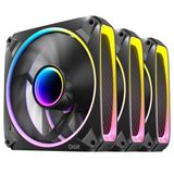 Antec Orbit 120 ARGB, PWM PC-ventilatoren, 120 mm ventilator, PWM-behuizingsventilator, Infinity Mirror-effect, 2000 RPM, FDB-lager, Orbit-serie 3 verpakkingen
