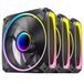 Antec Orbit 120 ARGB, PWM PC-ventilatoren, 120 mm ventilator, PWM-behuizingsventilator, Infinity Mirror-effect, 2000 RPM, FDB-lager, Orbit-serie 3 verpakkingen