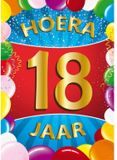 Bellatio Decorations Verjaardag deurposter - 18 jaar - multi - 59 x 84 cm