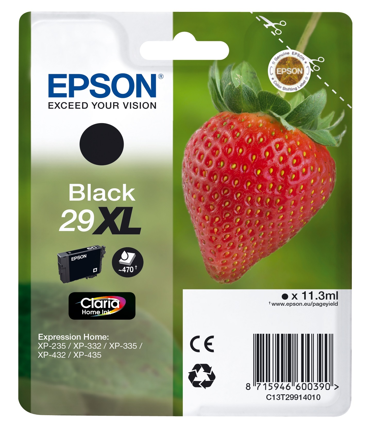Epson Strawberry 29XL Claria Home Ink-Serie single pack / zwart