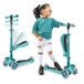 Hurtle Kinderstep, 3-wiel Step, Opvouwbare Scooter met Verstelbare Hoogte, Antislip Platform, LED Verlichte Wielen, Step voor Meisjes/Jongens van 2 tot 12 Jaar, Petrolblauw