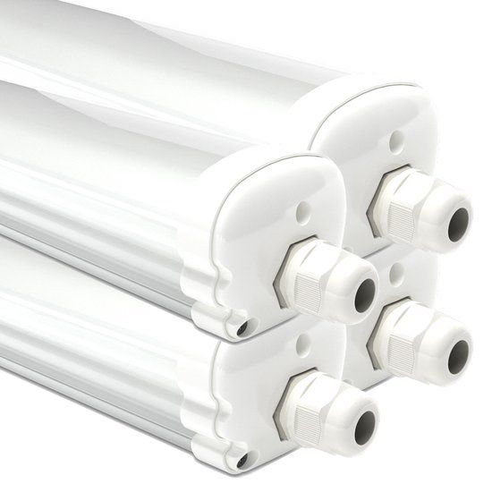 HOFTRONIC S Series - 4 Pack LED TL Armaturen 150cm IP65 Waterdicht 4000K Neutraal Wit 48W 5760 Lumen Koppelbaar