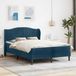 Maison Exclusive - Lit double exclusif avec sommier et matelas, couleur bleu, tissu velours, dimensions 160 x 200 cm