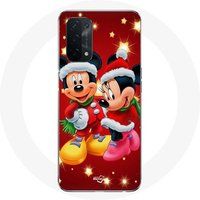 Maniacase Etui voor Oppo A54 5G Mickey Mouse en Minnie Mouse Kerstdag