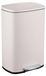 Poubelle 50 litres, acier inoxydable, couvercle à fermeture douce, à pédale, beige/noir/argent