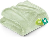 Utopia Bedding Saliegroen Fleecedeken, 300 g/m², machinewasbare deken voor bank, bed, antistatisch, zacht en pluizig (200 x 150 cm)