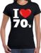 Bellatio Decorations Shoppartners Bv I love 70's thema t-shirt - Zwart - voor dames - Seventies verkleedkleding - korte mouwen M