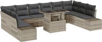 vidaXL Tuinbank Set Lichtgrijs Polyrattan