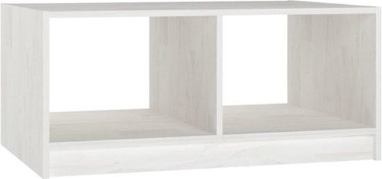 vidaXL Salontafel 75x50x33,5 cm massief grenenhout wit