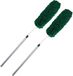 Sorex Set van 2x stuks microvezel plumeau/duster met telescoopsteel groen 75 - 150 cm