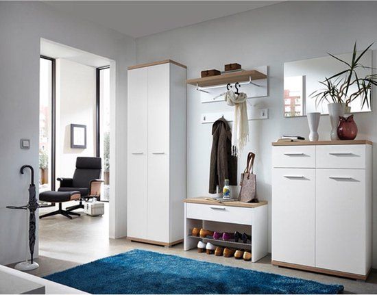 Schoenenkast Oscar Wit - Hout - 6 paar schoenen - Met lade