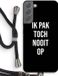 Case Company® - Samsung Galaxy S22 Plus Hoesje met Koord - Ik pak nooit op - Zwart