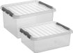 Sunware Opbergboxen Set - 2x Stuks - 25L & 36L - Transparant Kunststof - Met Deksel