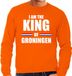 Bellatio Decorations Shoppartners Bv Koningsdag sweater I am the King of Groningen - heren - Kingsday Groningen outfit / kleding / trui L - Katoen - Oranje - Maat L