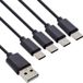 InLine USB-A naar 4x USB-C oplaadkabel | max. 25W | zwart | 2 meter