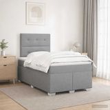 vidaXL Boxspringbed met matras Lichtgrijs 120 x 200 cm Stof