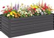 Outsunny Lit de jardin - Acier galvanisé - 180x90x59cm - Gris foncé