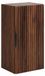 3xE living Armoire de salle de bain, suspendue, mi-hauteur, chêne avec placage noyer, poignées noires