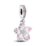 PANDORA Moments kersenbloesem bedelhanger in sterlingzilver met kubisch zirkonia, compatibele Moments armbanden, 790667C01