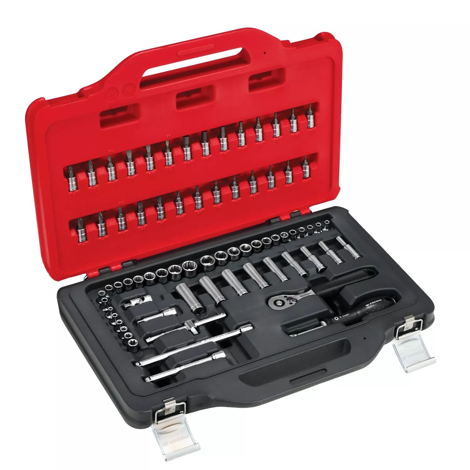 Facom start set in koffer met ratel doppen 1/4" twin box 72-delig - RL.151-EP72PB