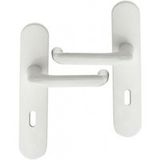 Ouvre&déco Poignée de porte tubulaire entrée de clé – Lot de 2 – Nylon blanc – Entraxe 195 mm – Fixation invisible pour esthétique soignée
