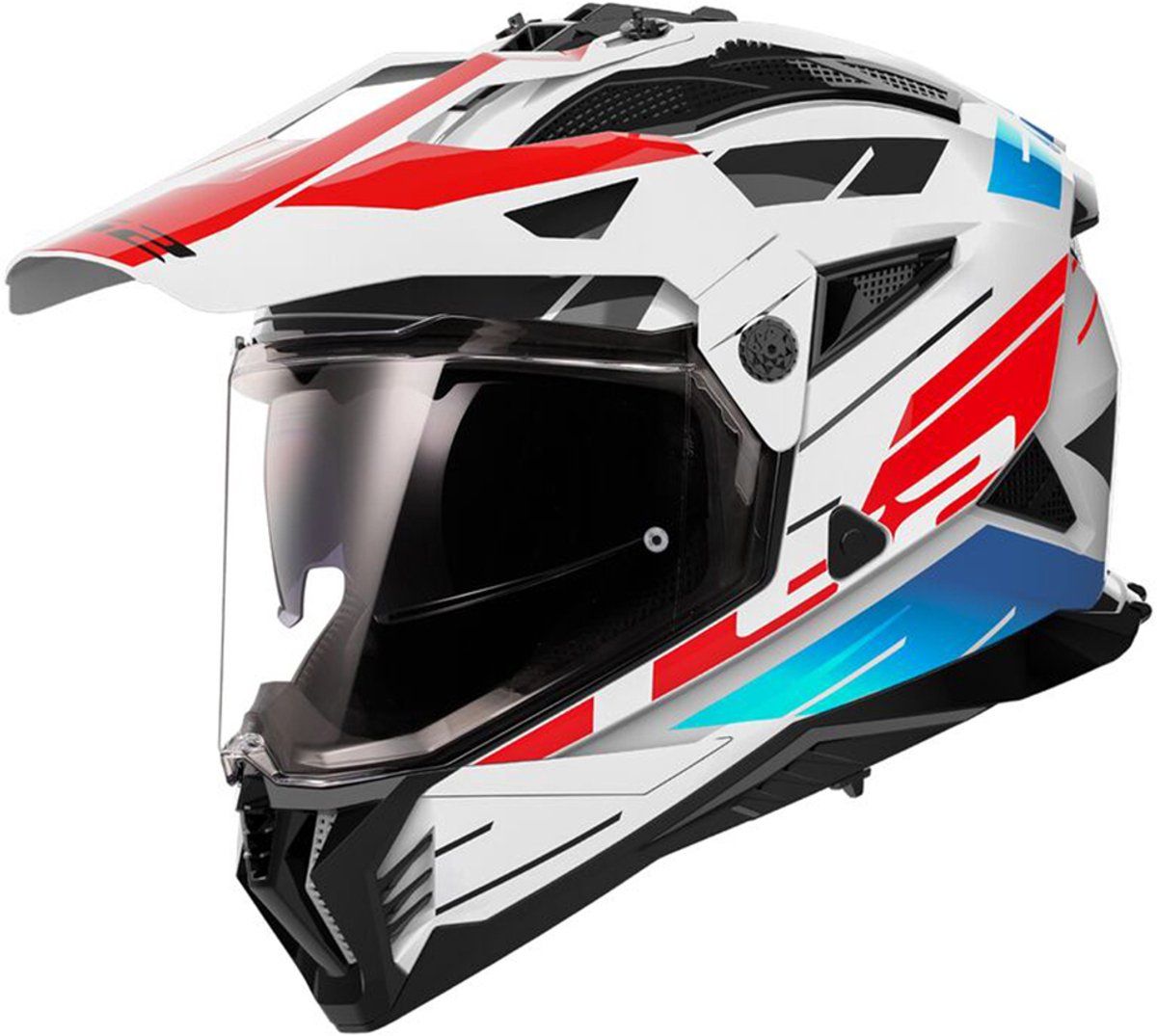 LS2 MX702 Pioneer II Namib Wit Blauw Rood Adventure Helm - Maat XXXL - Helm