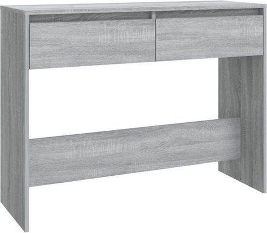 vidaXL Wandtafel 100x35x76,5 cm bewerkt hout grijs sonoma eikenkleurig