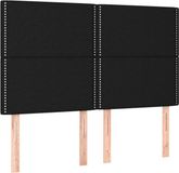 vidaXL Hoofdbord Zwart Stof 144x5x118/128 cm