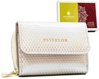 Peterson damesportemonnee van leer, RFID-bescherming, paars, 9,5 x 7 cm