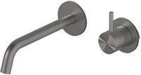 Hotbath Archie - Wastafelmengkraan - zonder Waste - Laag - Geborsteld Gunmetal PVD - Inbouw - Messing