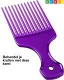 Heble® Afro-Krullend Haar/Vork Kam/Paars/Unisex/Massage/Styling Tool