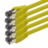 1aTTack.de 1m Cat 8 netwerkkabel CAT8 kabel geel - 5 stuks Cat.8 LAN 2000 MHz 40 Gbit/s 40GBase-T PoE+ patchkabel Ethernetkabel LSZH - 5 x 1 meter geel