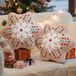 Unyqoos® Mignon coussin décoratif flocon de neige pour décoration de Noël et cadeau 43 x 43 cm