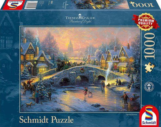 Schmidt Kinkade Dorp In De Sneeuw - 1000 stukjes Puzzel