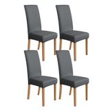 Amazon Basics Stoelhoes, voor eetkamerstoelen, rekbaar, donkergrijs, 4 stuks